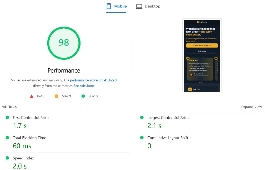 ZapDevelop Site